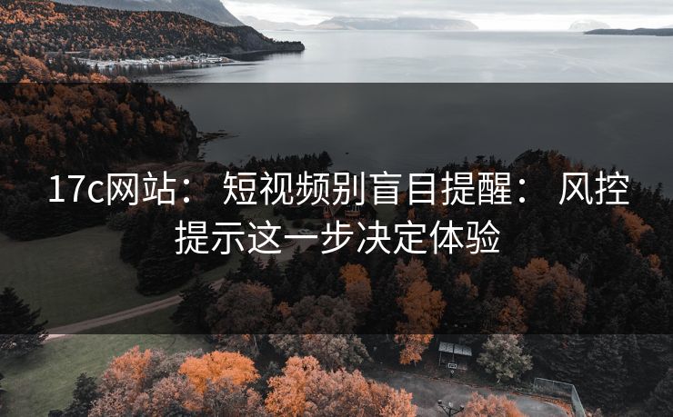 17c网站： 短视频别盲目提醒： 风控提示这一步决定体验